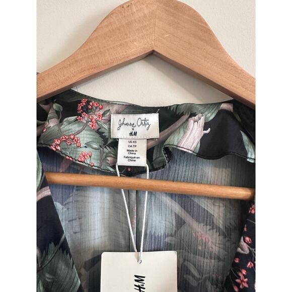 H&M Johanna Ortiz NWT Hawaiian Tropical Floral Dress Size XS - Picture 5 of 5